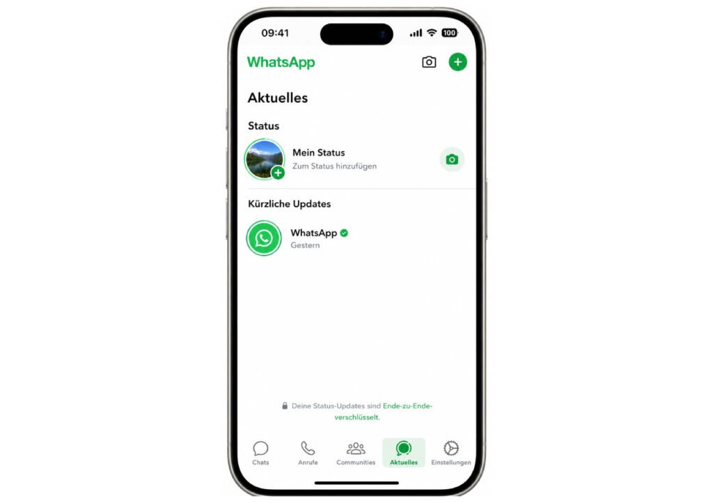 WhatsApp Updates auf dem iPhone öffnen