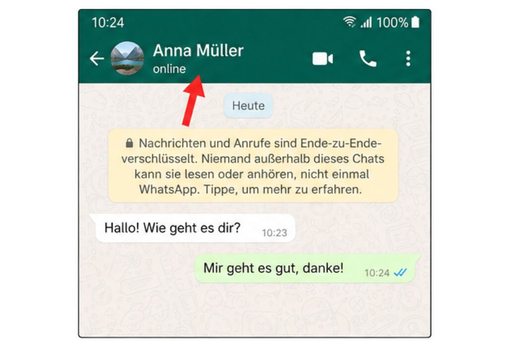 WhatsApp-Chat öffnen und oben auf den Namen tippen