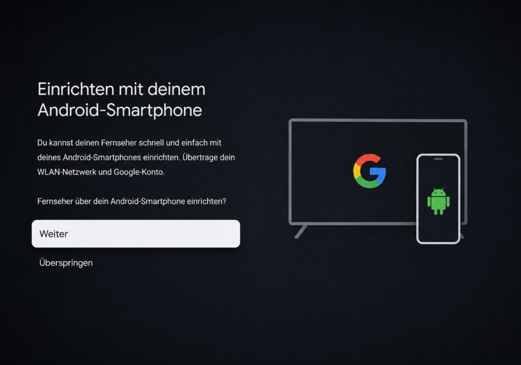 Android TV Einrichtung mit Smartphone auswählen