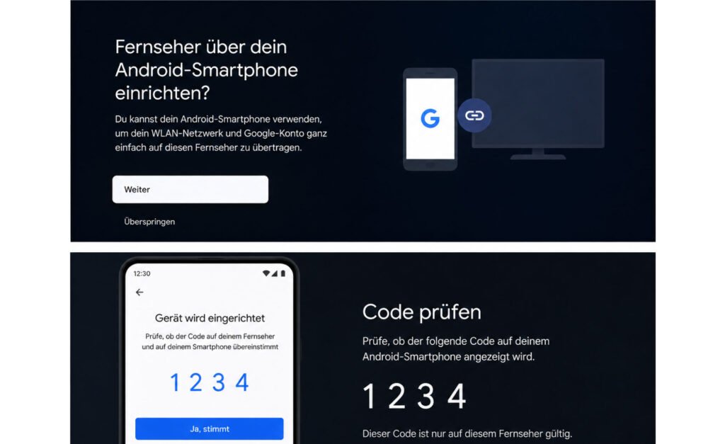 Code bei der Android TV Einrichtung prüfen