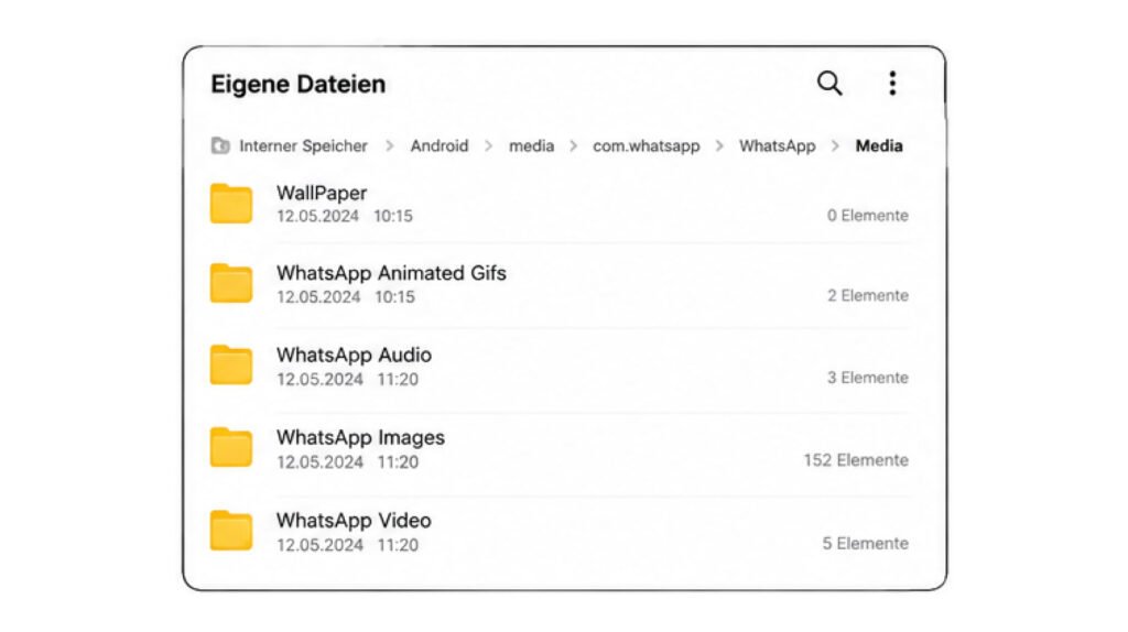 WhatsApp Media-Ordner in Eigene Dateien öffnen