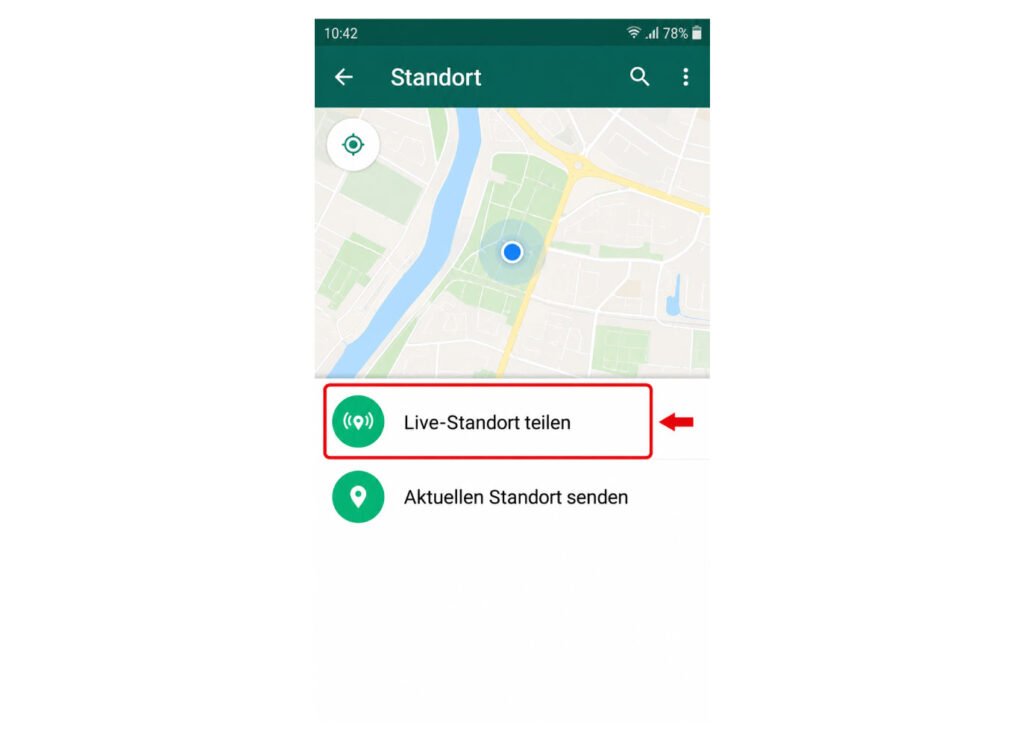 Auswahl „Live-Standort teilen“