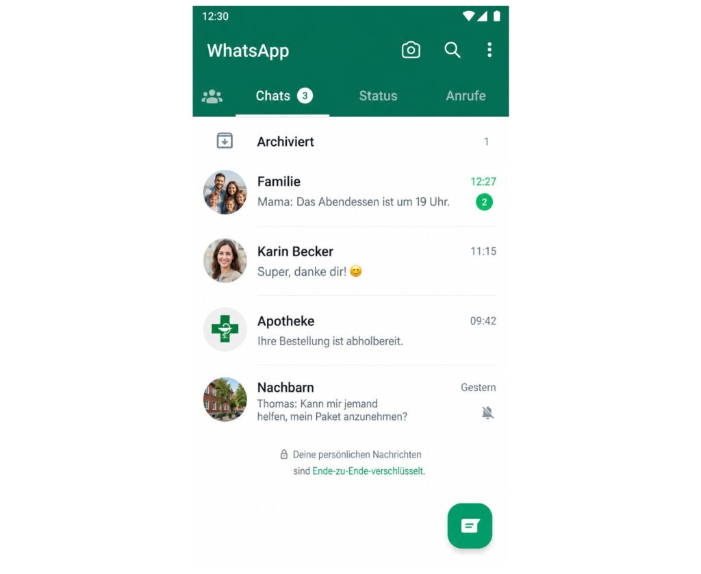 Bereich „Archiviert“ in WhatsApp