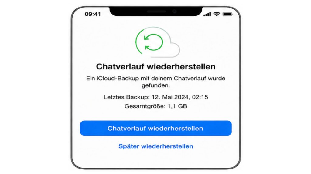 iPhone Chat-Backup mit Datum der letzten iCloud-Sicherung