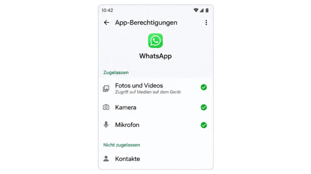 Android WhatsApp Berechtigungen für Fotos und Videos