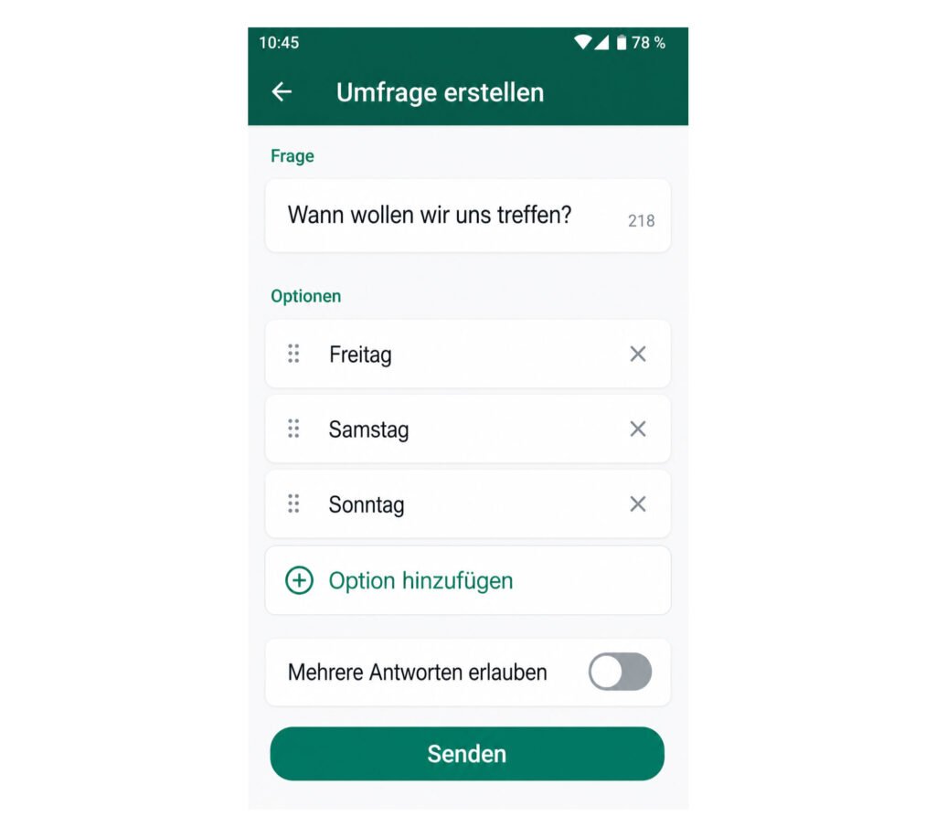 Mehrere Antworten erlauben ausschalten